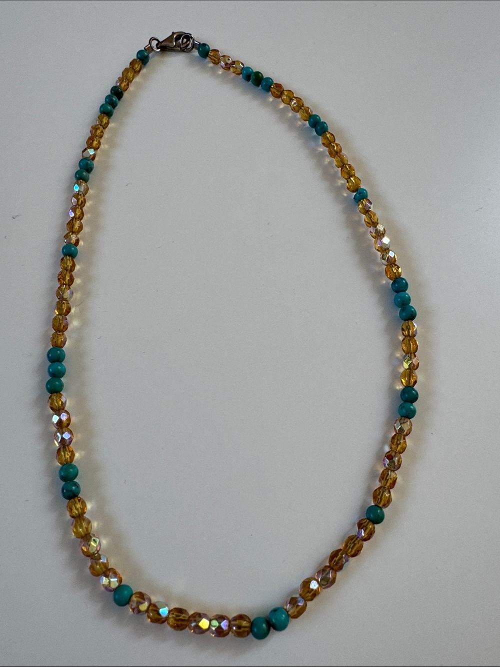 Handmade Glass Bead & Turquoise Necklace